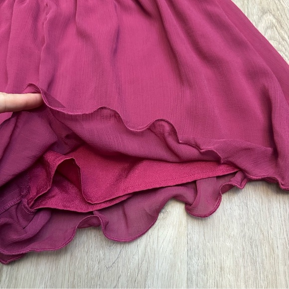 Endless Rose Berry Off Shoulder Ruffle Romper - Picture 7 of 7